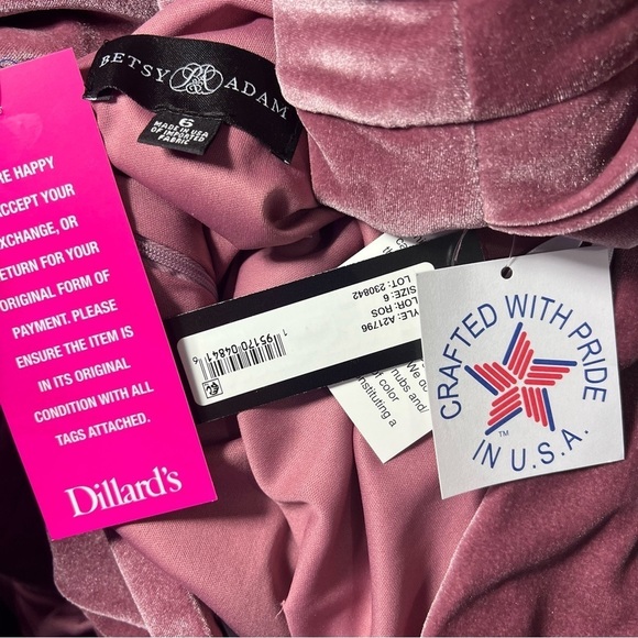 Betsy & Adam mauve pink velvet dress & cape cocktail MOB formal evening size 6 - Picture 7 of 13